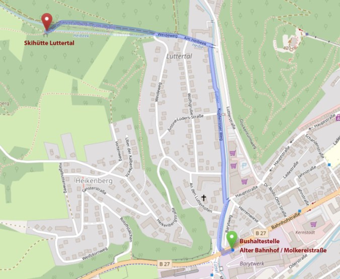 Anreise per Bahn und Bus